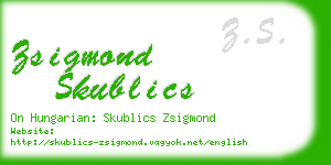 zsigmond skublics business card